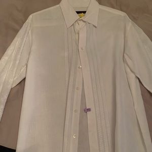 Michael Kors White Embroidered dress shirt